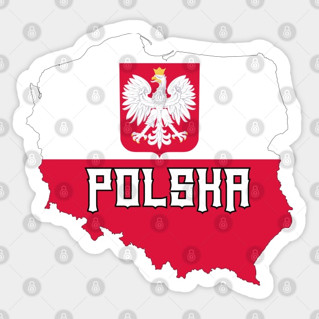 Poland flag & map Sticker by Travellers